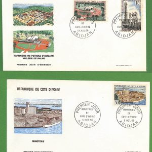 ad6474 -  COTE D'IVOIRE - Postal History - SET of 5 FDC COVER 1968 - INDUSTRY