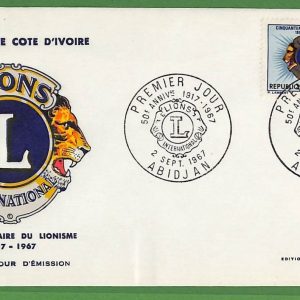 ad6472 -  COTE D'IVOIRE - Postal History -  FDC COVER 1967 - LIONS International