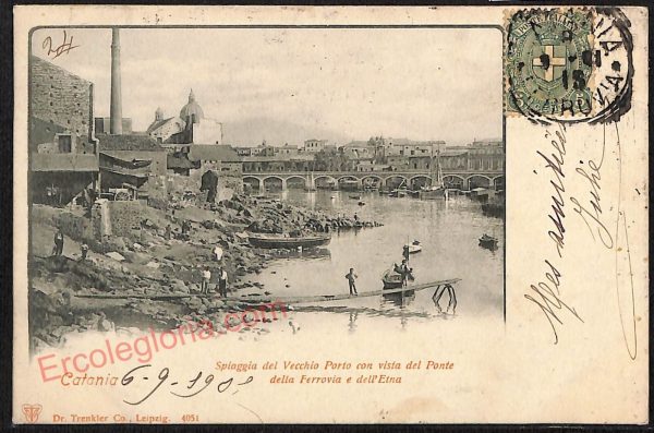 ae4810 - CARTOLINA D'EPOCA - Catania Città - Ponte della Ferrovia e dell' Etna