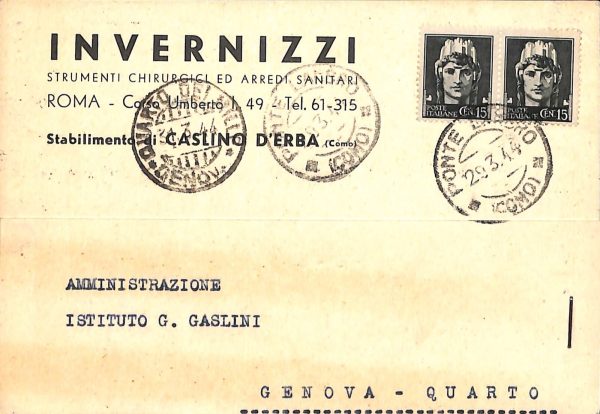 ab6290 - CARTOLINA  D'EPOCA - Como Provincia : ERBA 1944