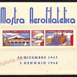 ae4814 - CARTOLINA D'EPOCA - Catania Città - Mostra Aereo Filatelica