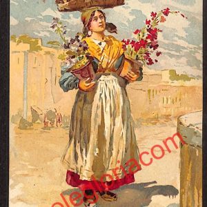 ah3638 - CARTOLINA D'EPOCA - Napoli Città - Venditrice di Fiori