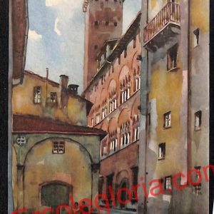 ag6196 - CARTOLINA D'EPOCA - Lucca Città - Palazzo e torre alberata dei Guinigi
