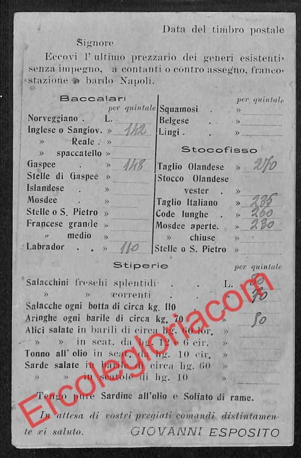 ah3666 - STORIA POSTALE - Napoli Città - Giovanni Esposito - immagine 2