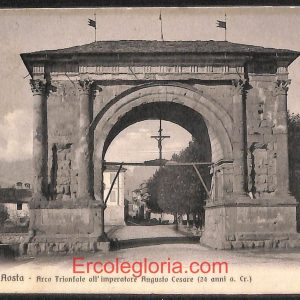 ad9853 - CARTOLINA  D'EPOCA - Aosta Città - Arco Trionfale  1909