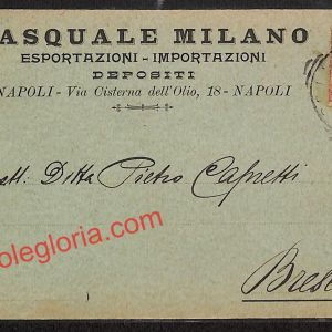 ah3692 - STORIA POSTALE - Napoli Città - Pasquale Milano