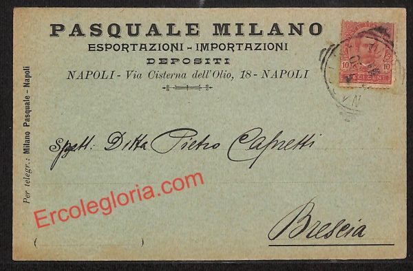 ah3692 - STORIA POSTALE - Napoli Città - Pasquale Milano