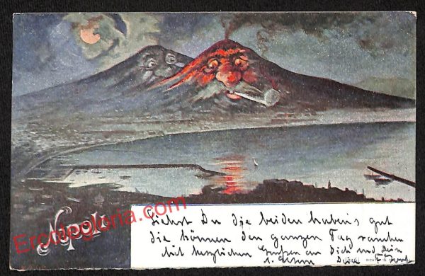 ah3713 - CARTOLINA D'EPOCA - Napoli Città - Il Vesuvio