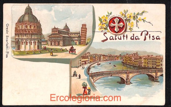 ad0197 - CARTOLINA D'EPOCA - Pisa Città - Oreste Scarlatti  1900