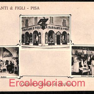 ad0248 - CARTONCINO D'EPOCA - Pisa Città - Gallerie e Studio di Scultura