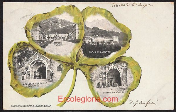 ae1792 - CARTOLINA  D'EPOCA - Biella Città - Galleria Versante Oropa  1903