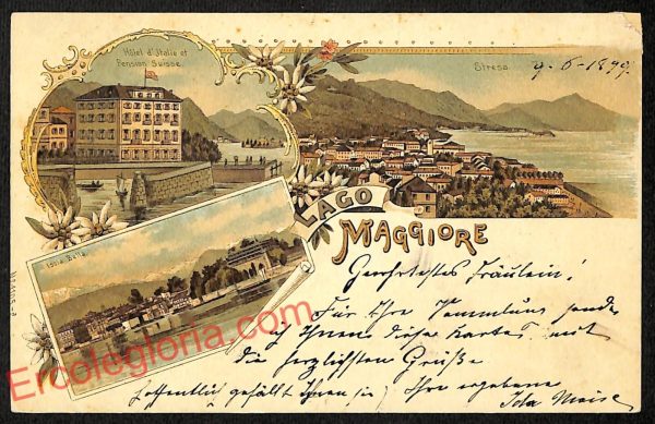 ag5734 - CARTOLINA D'EPOCA - Lago Maggiore - Stresa   1899
