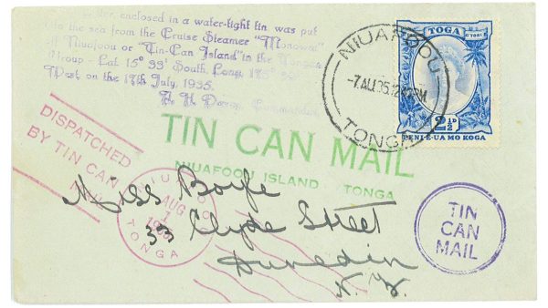 P4323 - TONGA, TIN CAN MAIL, FROM NIUAFOOU TO NEW YORK 1935