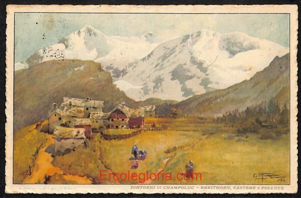 ad9931 - CARTOLINA  D'EPOCA - Aosta Provincia - Champoluc  1918