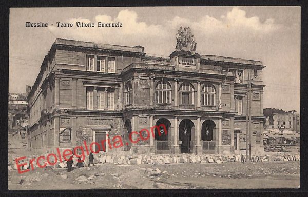 ag8433 - CARTOLINA D'EPOCA - Messina Città - Teatro Vittorio Emanuele
