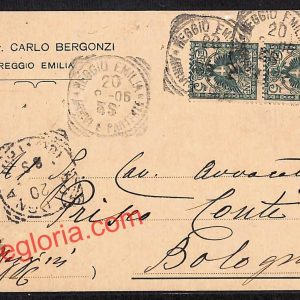ah9802 - STORIA POSTALE - Reggio Emilia Città - Carlo Bergonzi