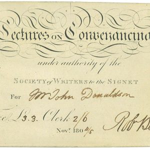 P4326 - GREAT BRITAIN 1804/5, MEMBERSHIP CARD FROM THE SOCIETY OF WRITERS