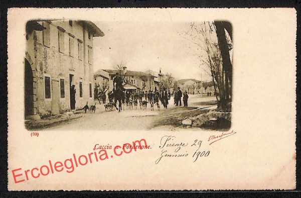 ah8863 - CARTOLINA D'EPOCA - Pordenone Città - Caccia a Pordenone