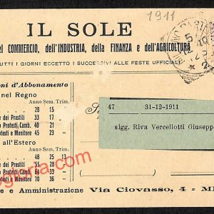 ag9224 - STORIA POSTALE - Milano Città - Gionale del Commercio IL SOLE