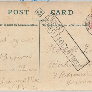 51779 - AUSTRALIA: NEW SOUTH WALES - POSTAL HISTORY - POSTCARD to GERMANY Taxed