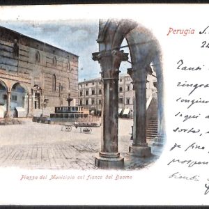 aa9860 - CARTOLINA  D'EPOCA - Perugia Città - Piazza del Municipio   1901