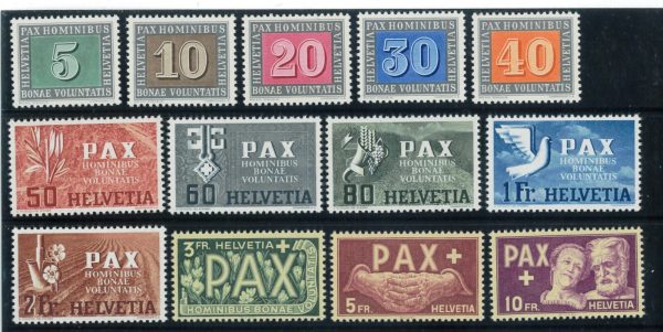 P3835 - SWITZERLAND YVERT 405/17, THE PAX SET IN MNH CONDITION