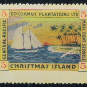 P3838B - CHRISTMAS ISLANDS, 1917 MLH , PRIVATE MAIL STAMP.