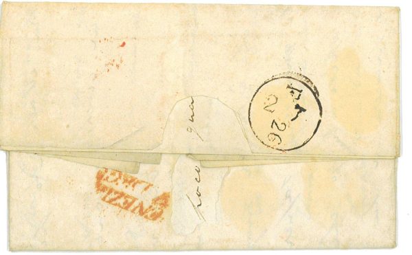 P3853 - IRELAND, TO VENICE, 1826 VARIOUS TRANSIT AND ARRIVAL MARKS. - immagine 2