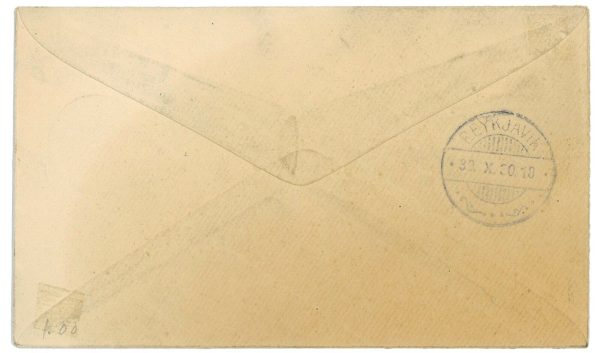 P3674 - AIRMAIL , ICELAND , FROM HOLMAVIK TO REYKJAVIK, 18.10.1930, - immagine 2