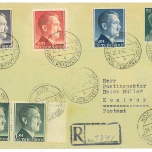 P3871 - GERMANY , PHILATELIC COVER WITH THE 19 VALUES SET OVERPRINTED OSTLAND