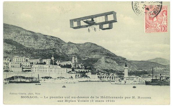 P3681 - MONACO. SPECIAL POST CARD SHOWING THE FLIGHT OF H. ROUGIER, THE 3.3.1910