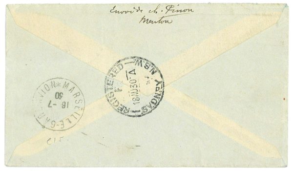 P3682 - AIRMAIL , MONACO , 1930, VERY NICE REGISTRED COVER TO SYDNEY - immagine 2