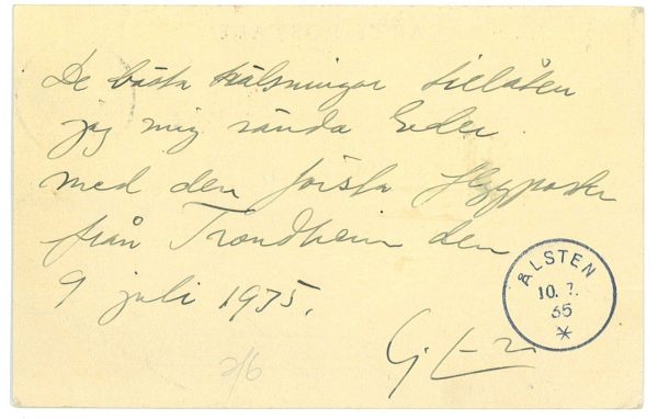 P3683 - AIRMAIL , NORWAY. SPECIAL FLIGHT 9.7.1935 TO SWEDEN. FROM TRONDHEIM - immagine 2
