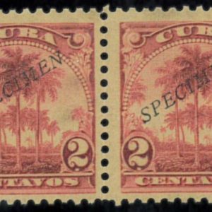 P4386 - CUBA, 1905 , PAIR, WITH LATERAL SIDES IMPERF AND SPECIMEN OVERPRINT MNH