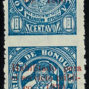 P4386 B - HONDURAS YVERT 221, PAIR IMPERF BETWEEN MNH REARE! BORDER OF THE SHEET