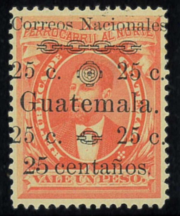 P4386 C - GUATEMALA YVERT 27 OVERPRINT CENTAÑOS INSTEAD OF CENTAVOS!!!!!!!!!!!!!