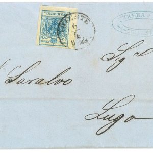 P4337 - AUSTRIA, 1857 FOLDED LETTER FROM TRIEST TO LUGO (DI ROMAGNA) 3 KR.