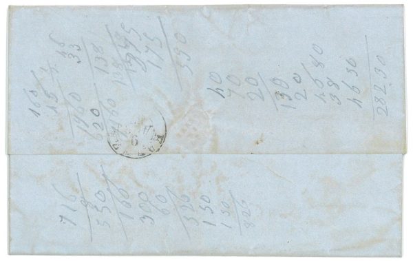 P4337 - AUSTRIA, 1857 FOLDED LETTER FROM TRIEST TO LUGO (DI ROMAGNA) 3 KR. - immagine 2