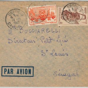 44671  - DAHOMEY   AOF  - POSTAL HISTORY - Airmail COVER to SENEGAL   1943