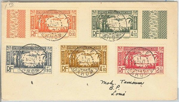 44862 - DAHOMEY   AOF  - POSTAL HISTORY - COVER 1947 Palm Trees AIRPLANES