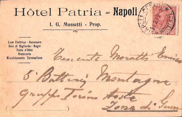 ab7999 - CARTOLINA  D'EPOCA - Napoli  Città - Hotel Patria  1919