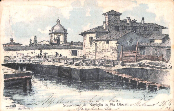 ac3731 - CARTOLINA  D'EPOCA - Milano Città - Scaricatore del Naviglio  1907