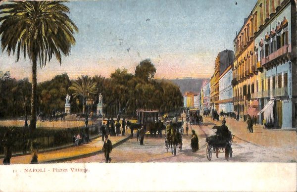 ab8003 - CARTOLINA  D'EPOCA - Napoli  Città - Piazza Vittoria  1910'