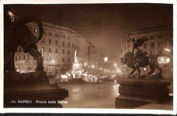 ab8005 - CARTOLINA  D'EPOCA - Napoli  Città - Piazza della Borsa  1941