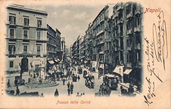 ab8006 - CARTOLINA  D'EPOCA - Napoli  Città - Piazza della Carità  1901