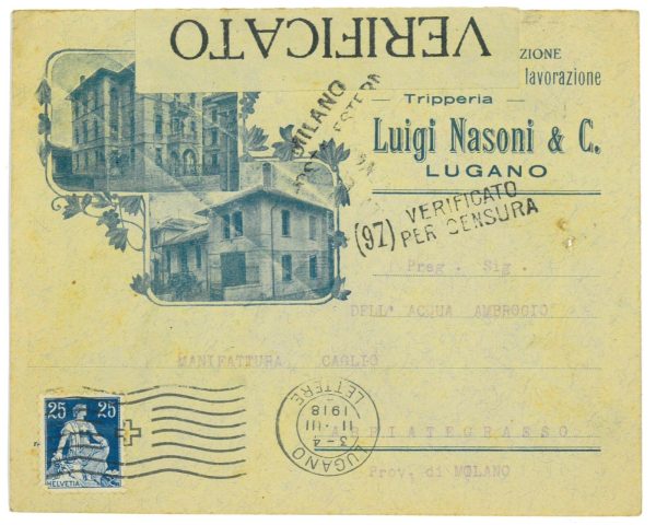 P4311 - SVIZZERA , BELLISSIMA LETTERA PUBBLICITARIA, DITTA LUIGI NASONI (LUGANO)
