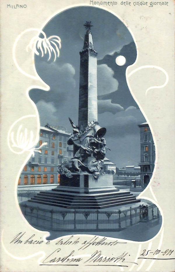 ac3741 - CARTOLINA  D'EPOCA - Milano Città - Monumento delle cinque giornate
