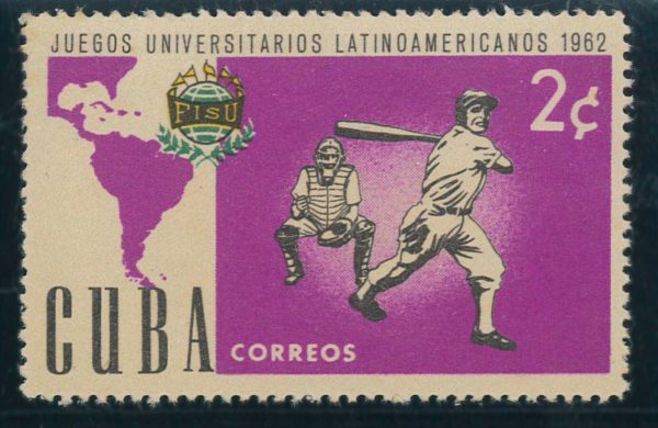P2970 - BASE BALL, HAVANA, 1962 STAMP, 2 CENT. VARIETY PUERTO RICO MISSING!! MNH - immagine 2