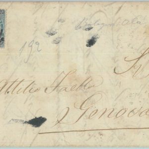 82460 - REGNO - STORIA POSTALE: Sass 23 su BUSTA annullo numerale PESARO 1867
