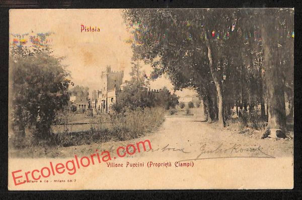 ah7896 - CARTOLINA D'EPOCA - Pistoia Città - Villone Puccini